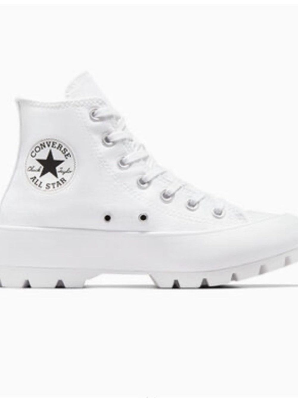 Converse High-Top Lugged Sole Sneakers - White SOLD
